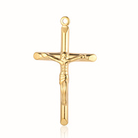 Collier pendentif croix rétro français en acier inoxydable plaqué or 18 carats, charme ange Madonna étanche, ne ternit pas Yf6613