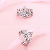 Noble Open Style Brillant Zircon Laiton Anneau Femmes Bijoux En Gros
