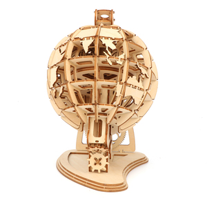 <span class=keywords><strong>Globe</strong></span> en bois de style Montessori, <span class=keywords><strong>puzzle</strong></span> <span class=keywords><strong>3D</strong></span> éducatif à faire soi-même, dessin animé, ornements de haute qualité, objets de collection, jouets faits à la main - Product Image 3