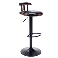 Chaise de bar pivotante en bois massif, tabouret haut moderne et simple, chaise de bar créative avec dossier pour la maison ou le comptoir.