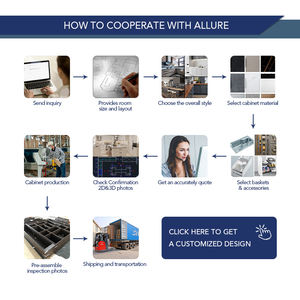 Allure ตู้กับข้าวแบบครบชุดตามสั่งโต๊ะเกาะอลูมิเนียมการออกแบบตกแต่งภายในภายนอกอาคารตู้สแตนเลสเฟอร์นิเจอร์ - Product Image 4