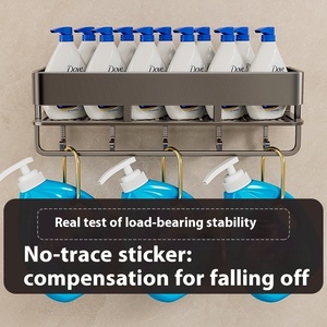 Kim Loại Hiện Đại Súng Tro Treo Tường Khăn Giá Đấm Miễn Phí Phòng Tắm Lưu Trữ Cho Mỹ Phẩm Và Quần Áo Cho Nhà Vệ Sinh Chậu Rửa - Product Image 4