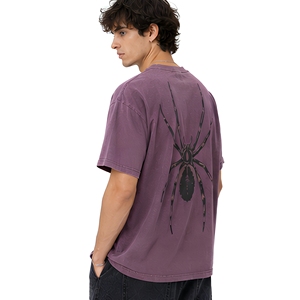 เสื้อยืดผู้ชายไซส์ใหญ่สีม่วง พิมพ์ลายแมงมุมด้านหลัง สกรีนลายลำลอง แขนสั้น ผ้าฝ้าย 100% คอกลม - Product Image 2