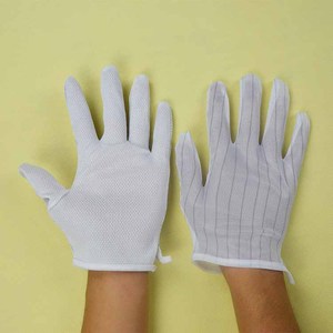 Geleidende Streephandschoenen-Pvc Gestippelde <span class=keywords><strong>Esd</strong></span> Antistatische Polyester Cleanroom Veiligheidswerk Anti-Slip Handschoenen Rechte Manchet - Product Image 2