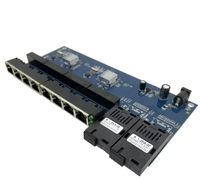 최신 FTTH 광 컨버터 2Fo 8Lan 역방향 POE 기가비트 이더넷 스위치 2*1.25G 광섬유 포트 SC 커넥터 8*1000M PCBA 보드