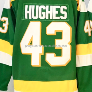 Klaar voor verzending Minnesota Quinn Hughes Groen Reverse Retro Beste Kwaliteit Gestikt Hockey Jersey - Product Image 1