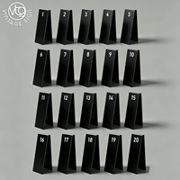 Support de numéro de table en acier inoxydable 304, style tente, double face, numéro imprimé personnalisé pour restaurant, café, bistrot, salon de thé