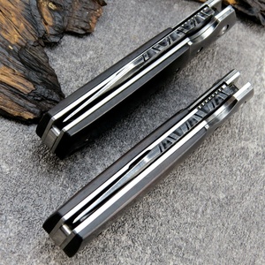 มีดพับเหล็กดามัสกัส HK ปรับแต่งได้ ด้ามไม้มะเกลือ ขายดี EDC สำหรับกิจกรรมกลางแจ้ง ตั้งแคมป์ เดินป่า รองรับ OEM DIY ขนาด 18.5 ซม. รับประกัน 1 ปี - Product Image 4