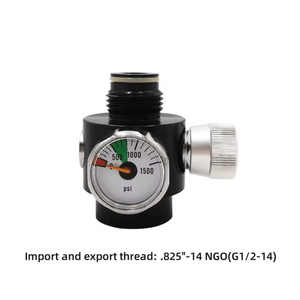 Vanne de régulation de pression d'air CO2 pneumatique en alliage d'aluminium noir Zimakyfa PBRG-300, réglable 0-200 PSI 0-800 PSI G1/2 - Product Image 6