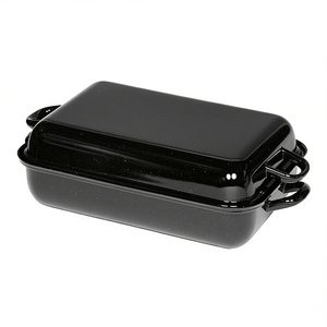 Asador Profesional Riess 37x26x12.5cm Negro Esmaltado con Tapa para Uso en Horno - Product Image 2