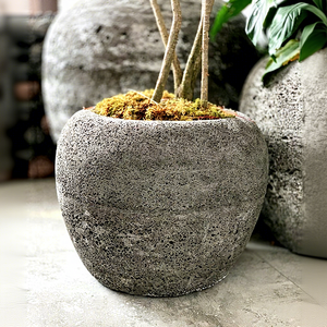 Fioriera antica del vaso di fiore del cortile del Patio della <span class=keywords><strong>pietra</strong></span> lavica all'aperto, vaso di <span class=keywords><strong>pietra</strong></span> degli ornamenti del <span class=keywords><strong>giardino</strong></span>, prodotti del <span class=keywords><strong>giardino</strong></span> di <span class=keywords><strong>pietra</strong></span> - Product Image 1
