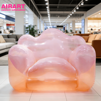 Canapé gonflable en forme de nuage rose pour la décoration de festival de musique, modèle de canapé-lit gonflable personnalisé pour la publicité dans le salon