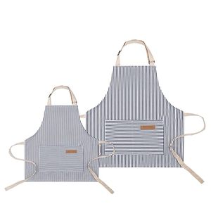 Juego de Delantales a Rayas para Padres e Hijos, de Algodón y Lino, Ajustables, para Hornear y Cocinar, para Mamá, Papá, Niños, Idea de Regalo para unir la Familia - Product Image 1