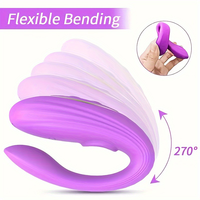 Vibrateur en forme de U, mini télécommande, stimulation du point G pour femmes, silicone rechargeable, double moteur, plug anal, jouet sexuel
