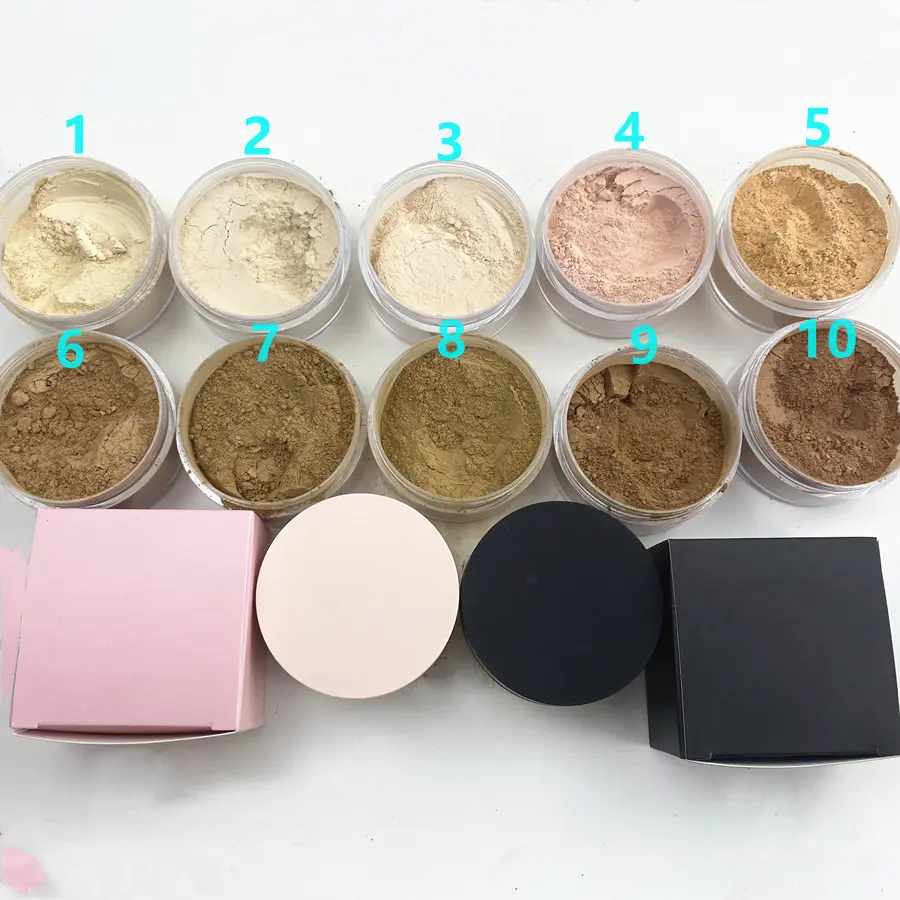 OEM/private label makeup loose powder smooth silky mineral waterproof brighten setting powder 6 colors Face powder foundation