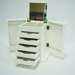 Large Wooden <b>Jewelry</b> <b>Box</b>/Cabinet/Armoire <b>With</b> <b>Lock</b> for Women Girls Ring Necklace Bracelet - Product Image 6