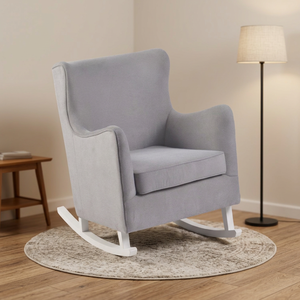 Modern European Butterfly <b>Armchair</b> <b>Elderly</b> Maternity Baby Feeding Leisure Reclining Wooden Rocking Chair Living Room Home Office - Product Image 1
