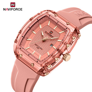 NAVIFORCE 7124 Nouvelle montre de luxe pour femmes, bracelet en silicone, montres à quartz de haute qualité, date, horloge carrée, Relojes - Product Image 4