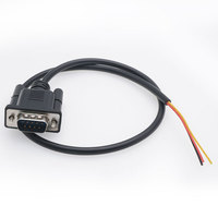 Abierto a prueba de agua cobre 16 GA DB9 RS232 Cable Serie 3 Pin Pigtails Pen End Plug DC conector Cable de extensión