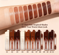 Brillant à lèvres chocolat en gros, hydratant, scintillant, non collant, effet miroir, maquillage des lèvres, gloss beauté, marque privée
