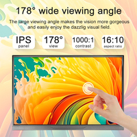 Moniteur portable 14 pouces 16:10 tactile ultra-fin 1200P IPS avec haut-parleur intégré USB-C pour écran secondaire externe, ordinateur portable, PC, téléphone portable