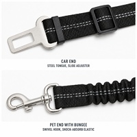 Ceinture de sécurité élastique pour chien et chat, attache universelle pour voiture, crochet pivotant à 360°, boucle de sécurité pour animaux de compagnie, réfléchissante, réglable, imperméable