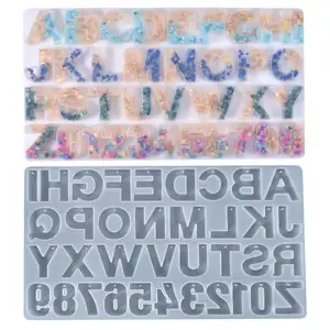 Silicone Mould Manufacture DIY 3D 26 ABC Letter Number Alphabet Silicone Molds for Jewelry Keychain Making Epoxy Resin