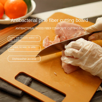 Planche à découper en fibre de bois de pin écologique sans BPA avec trou de suspension, accessoires de cuisine