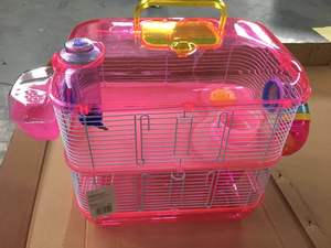 Gabbia per Animali Domestici a Due Livelli in Filo di Ferro per Cani e Criceti, Design Solido e Traspirante, Trasportino Portatile da Viaggio con Confezione in Scatola per Piccoli Animali - Product Image 3