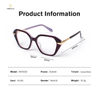 Gafas con Filtro de Luz Azul Estilo Vintage con Logotipo Personalizado, Monturas de Gafas Ópticas Únicas Extra Grandes