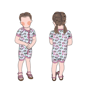 Little Glow Kid Nieuwe Aanwinst Zomer Aangepaste Prints Stijlen Superzacht 2-delig Baby Bamboe Rompertje met Rits - Product Image 3