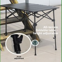 Table pliante rectangulaire d'extérieur transfrontalière, table à roulettes réglable, bureau debout multifonctionnel à hauteur réglable