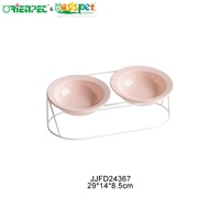 Mangeoire double inclinée en céramique ORIENPET & OASISPET pour animaux de compagnie, protection du cou, anti-renversement JJFD24367