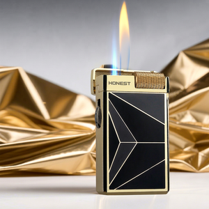 Refillable Flint Butane Torch Lighter Dual Flame Metal Dust Cover for Cigar Cigarette Moxibustion <b>Camping</b> - Product Image 1