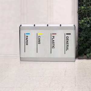 Oem <strong>Design</strong> Modern Trash Bin Hotel Lobby Classified 4 Compartment <strong>Garbage</strong> Recycling Bin - Product Image 3