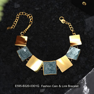 E595-B320-0301G สร้อยข้อมือแฟชั่นแบบโซ่และแบบเชื่อมต่อ - Product Image 3