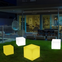 Lampe cube LED rechargeable à énergie solaire, lumière décorative apaisante pour la nuit, lampe cube à intensité variable, 16 couleurs RGB