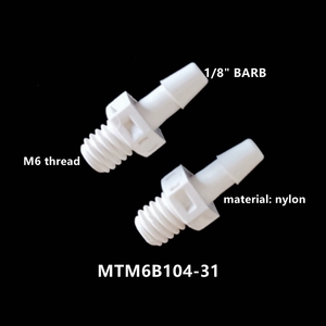 Conector de manguera con rosca macho en forma de codo recto JU 1/8, accesorios de tubería de plástico de nylon con rosca, resistente a químicos. - Product Image 2