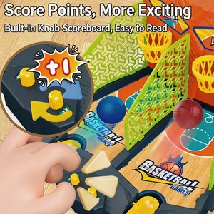 Jeu de tir de basket-ball de table pour <span class=keywords><strong>2</strong></span> joueurs, avec système de pression manuel, jouet sportif de table avec tableau de scores intégré, ensemble de combat miniature d'intérieur - Product Image 2