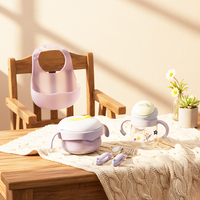 Ensemble de vaisselle pour enfants, bol à lunch isotherme en acier inoxydable 316L sans BPA, bouteille d'eau anti-fuite, cuillère, fourchette, pour bébé