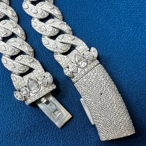 สร้อยคิวบาลไมอามี่แบบฮิปฮอปชุบทองประดับเพชรโมอิสซาไนต์ VVS ขายดีที่สุด ราคาโรงงาน - Product Image 3