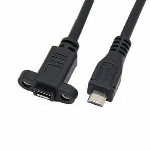 Micro <b>Usb</b> Male To Female Extension <b>Cable</b> With Screw Holes For Mounting Data <b>Cable</b> V8 Shielded - Product Image 4