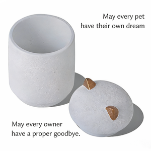 Urna Cenizario Cilíndrica Artesanal de Cemento Portland <span class=keywords><strong>para</strong></span> Mascotas (Perros y Gatos), Protección Ambiental - Product Image 4