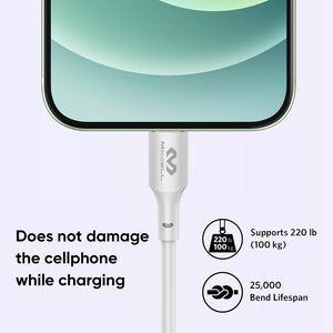 Cable USB-C a Lightning Miccell Ultra-Durable con Material TPE y Núcleo de Cobre de Alta Calidad para Usuarios de <span class=keywords><strong>iPhone</strong></span> 15/14/13 - Product Image 5