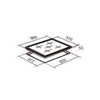 Nouveau style table de cuisson à gaz bouton contrôle 5 brûleurs cuisinière à gaz