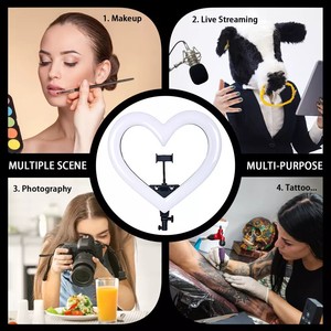 Ingrosso 19 pollici RGB cuore luce LED luci fotografia 60W Studio luce di riempimento con treppiede per Livestream - Product Image 4