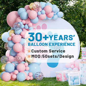 Guirlande de ballons pour bébé garçon fille, ensemble de <span class=keywords><strong>kit</strong></span> de fête diy pastel rose et bleu thème <span class=keywords><strong>anniversaire</strong></span> - Product Image 1