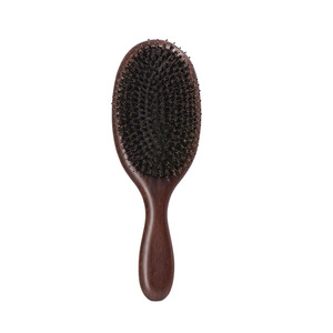 Ebony Wood Boar Bristle Cushion <b>Brush</b>, <b>Scalp</b> Massage Hair <b>Brush</b> for Detangling Smooth Silky Hair - Product Image 2