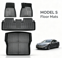 Tapis de sol TPE sur mesure, doublure de coffre, ensemble complet, toutes saisons, imperméable, anti-poussière, antidérapant pour Tesla Model S 2015 et plus