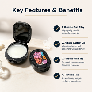 Baume parfumé solide HKH, étui métallique à ouverture facile, pour une utilisation nomade, emballage personnalisé, marques de parfums en marque privée - Product Image 2
